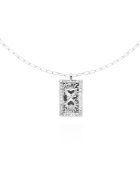 Collier chaîne avec pendentif central Messiah argenté