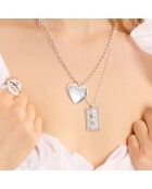 Collier chaîne avec pendentif central Messiah argenté
