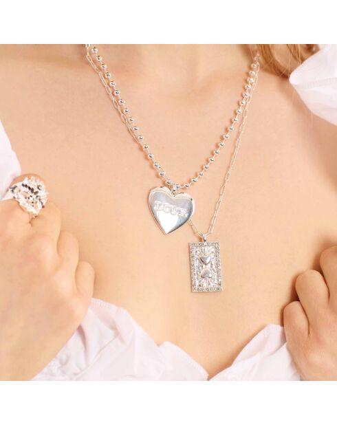 Collier chaîne avec pendentif central Messiah argenté