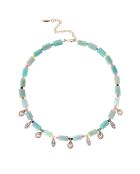 Collier de perles avec pampilles Piad turquoise