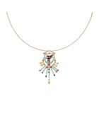 Collier chaîne avec pendentif perles Sando turquoise