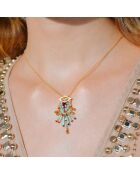 Collier chaîne avec pendentif perles Sando turquoise
