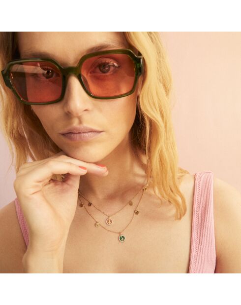 Collier peace & love Serenity doré