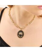 Collier en chaîne avec pendentif central Iconic noir