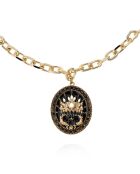 Collier en chaîne avec pendentif central Iconic noir