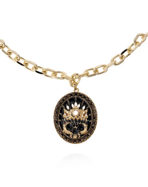 Collier en chaîne avec pendentif central Iconic noir