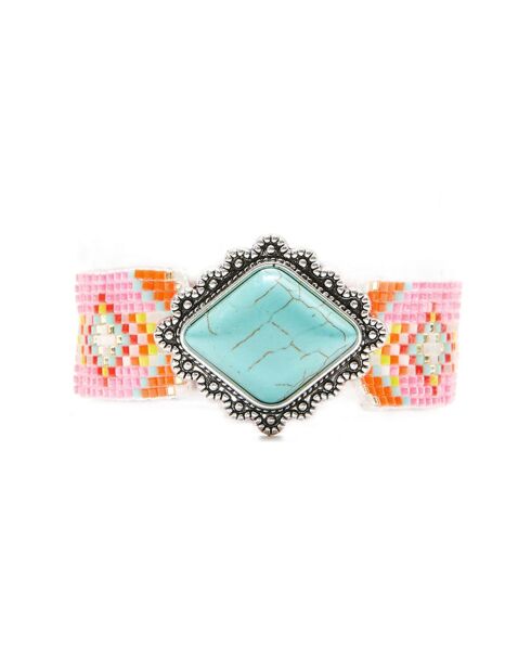 Bracelet manchette Neon rose