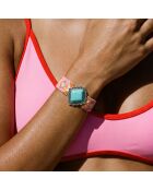 Bracelet manchette Neon rose