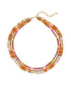 Collier multirang avec perles et sequins Trion camel