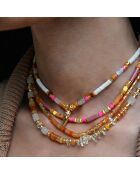Collier multirang avec perles et sequins Trion camel