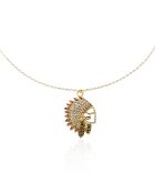 Collier chaîne avec pendentif central strass Reema multicolore