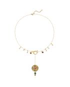 Collier chaîne avec breloques et pendentif central Yesenia doré