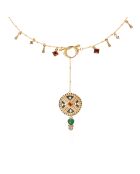 Collier chaîne avec breloques et pendentif central Yesenia doré