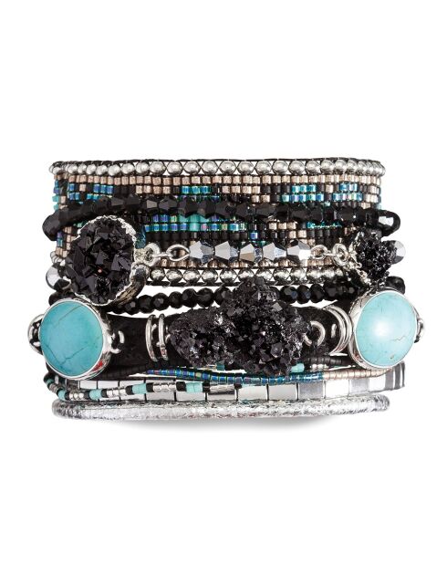 Bracelet manchette Carbone noir