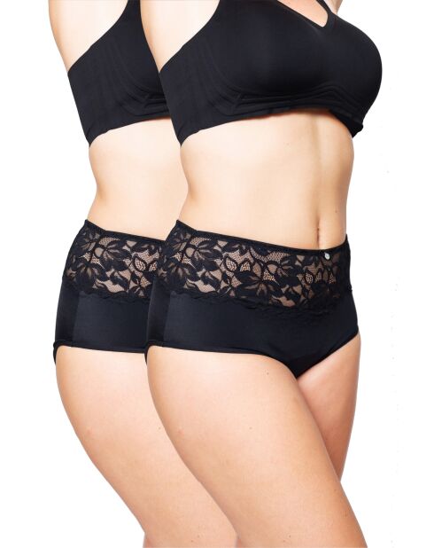 2 Culottes hautes menstruelles Rosalie noires