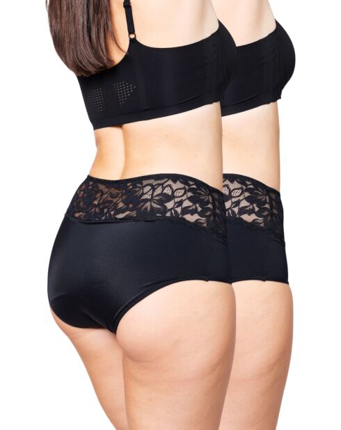 2 Culottes hautes menstruelles Rosalie noires