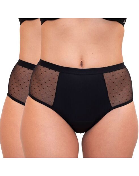 2 Shorties menstruels noirs