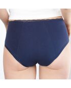 Culotte menstruelle taille haute bleu marine - flux moyen à abondant