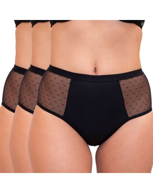 3 Shorties menstruels noirs