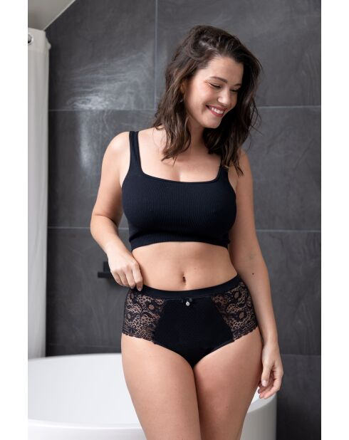 Culotte haute menstruelle Elisa noire