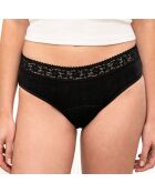 2 Culottes menstruelle en coton Bio ultra absorbant noires- flux abondant