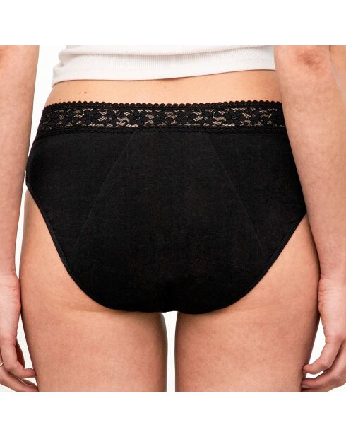 2 Culottes menstruelle en coton Bio ultra absorbant noires- flux abondant