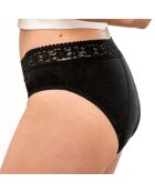 2 Culottes menstruelle en coton Bio ultra absorbant noires- flux abondant