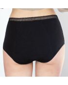 Culotte menstruelle en coton Bio taille haute noire - flux moyen à abondant
