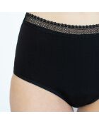 Culotte menstruelle en coton Bio taille haute noire - flux moyen à abondant