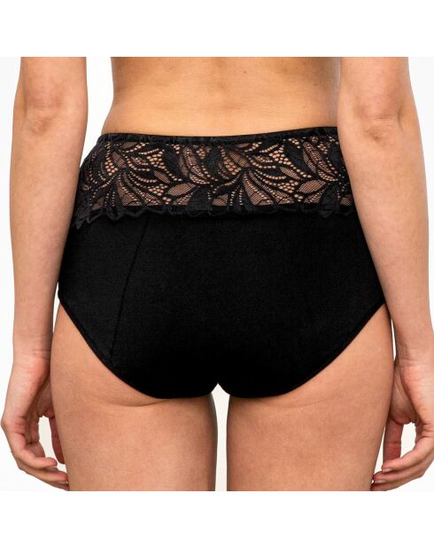 Culotte menstruelle taille haute en dentelle Rosana noire - flux moyen à abondant