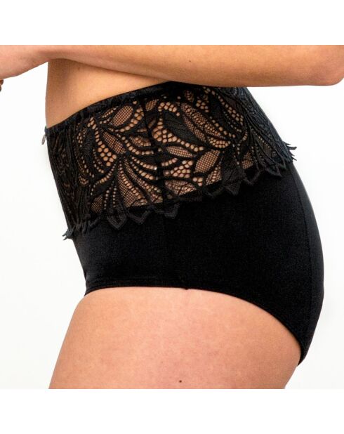 Culotte menstruelle taille haute en dentelle Rosana noire - flux moyen à abondant