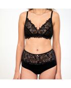 Culotte menstruelle taille haute en dentelle Rosana noire - flux moyen à abondant