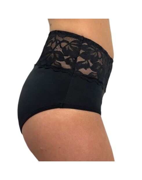 Culotte haute menstruelle Rosalie noire