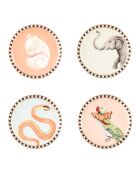 Coffret de 4 dessous de verre en céramique Animaux multicolore - 10x1x10 cm
