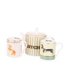 Théière et 2 Tasses Doggie multicolores - 13x17x19 cm