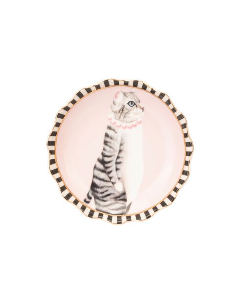 Vide-poche cannelé Chat multicolore - 2x10x10 cm