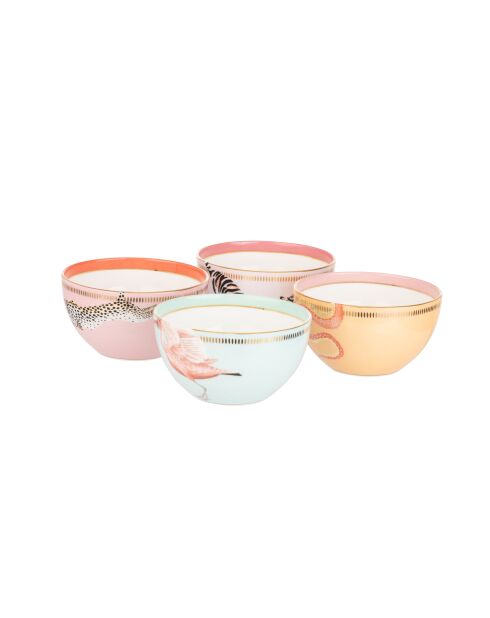 Coffret de 4 bols à céréales Animaux multicolore - 13,5x15x27 cm