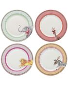 Coffret 4 assiettes Animal Magic multicolore - D.20cm
