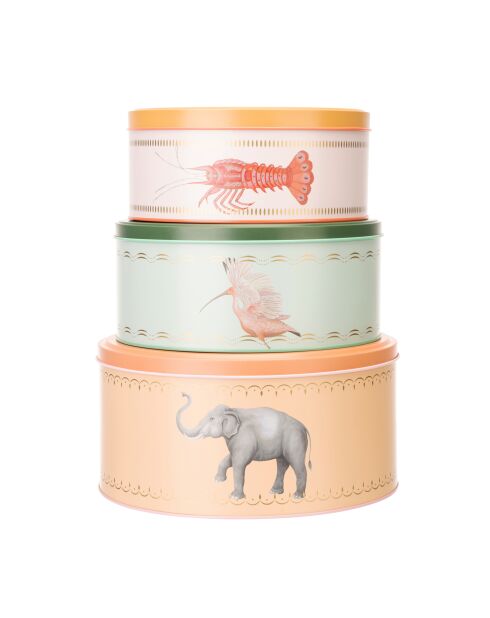 Coffret de 3 boîtes à gâteaux multicolore - 45x55x56 cm