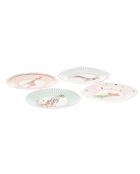 Coffret de 4 assiettes à thé Animaux multicolore - 16x1,5x16 cm