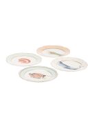 Coffret 4 assiettes à thé Poissons multicolore - 20,5x19,3x26,5 cm