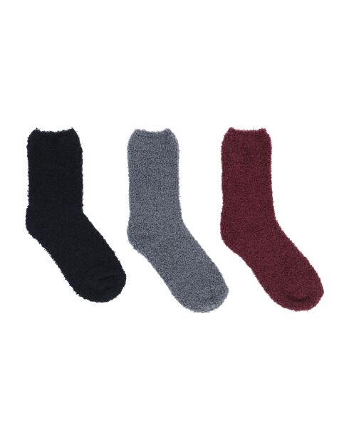 Lot de 3 chaussettes courtes ass nero-bordeaux-antracite