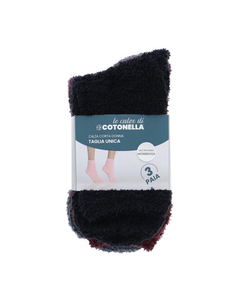 Lot de 3 chaussettes courtes ass nero-bordeaux-antracite