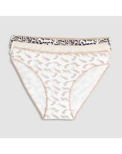 Lot de 3 mini culottes Elan beiges