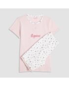 Pyjama Serafino manches courtes + Short Fivaio rosa