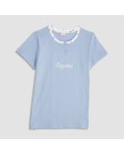 Pyjama Serafino manches courtes + Short Fivaio bleu ciel