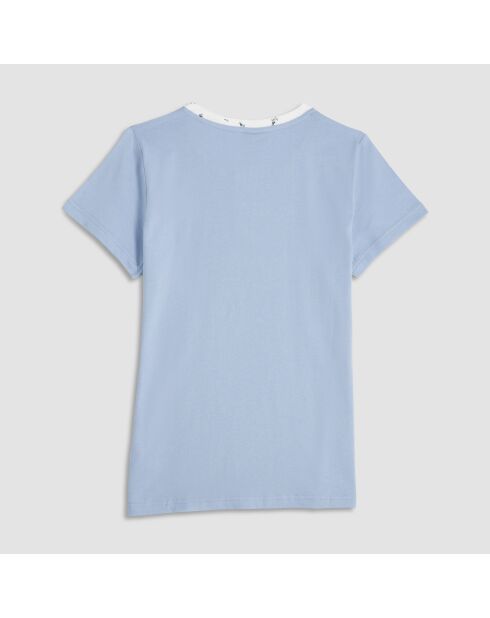 Pyjama Serafino manches courtes + Short Fivaio bleu ciel