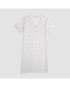 Chemise de nuit Col Serafino manches courtes Garo rosa