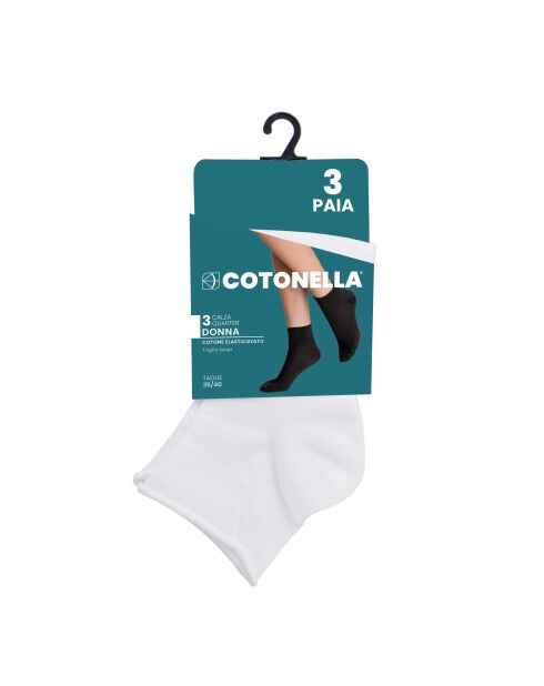 Lot de 3 paires de chaussettes quarter Lopani blanches