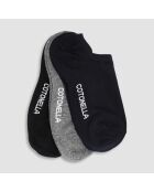 Lot de 3 paires de chaussettes Logaia : bleu, noir et gris foncé